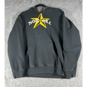 VTG Y2K Nor Cal Star Graphic Sweatshirt Hoodie Men Medium Black Skate Streetwear
